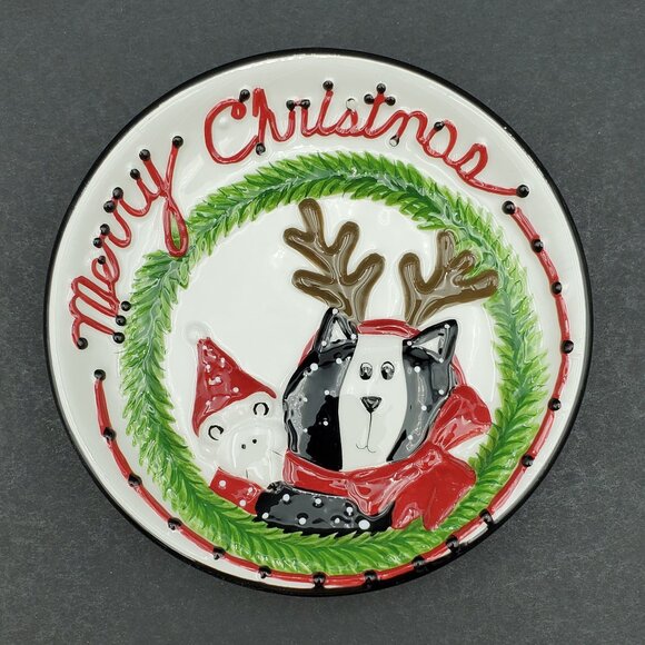 Boyds Home Kitty and Buddy Mini Plates Boyd's Christmas Holiday Cat Polar Bear - Picture 8 of 10